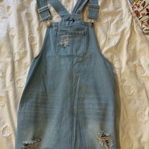 denim overall dress